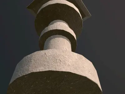 Asian Stone Lamp 3D model