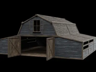 WILD WEST WAREHOUSE WORKSHOP SHED BARN STORAGE COLLECTION Low-poly 3D model