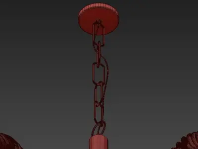 Industrial chandelier with balls hanging from it 3D model