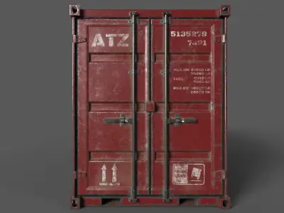 Claret Shipping Container PBR Low-Poly 3D Game Ready Model Low-poly 3D model