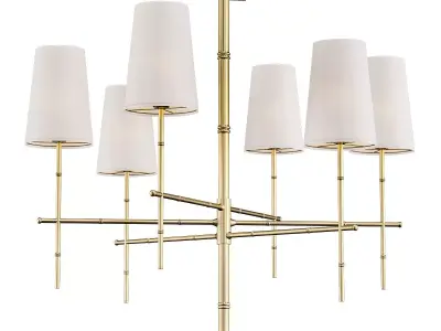 Untitled awell light chandelier in brass with shades 3D model