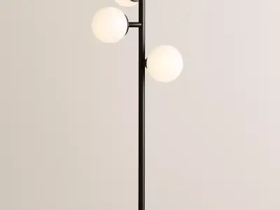 Modern Floor Lamp with Globe Lights 3D model