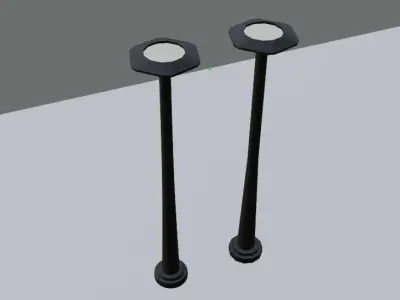 Street Lamp Low Poly and High Poly Low-poly 3D model
