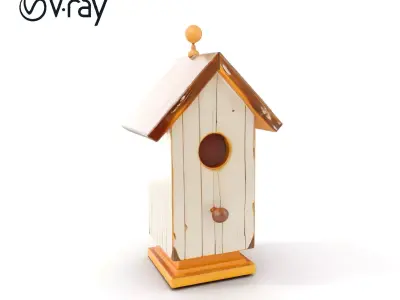 Rustic Birdhouse Model Pack with Detailed Textures Low-poly 3D model