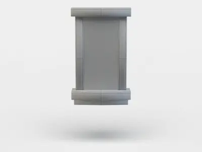 Window wooden door with metal frame Low-poly 3D model