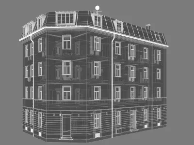 Residential City Building - Corner - 17 - Vestibule Entrance 3D model