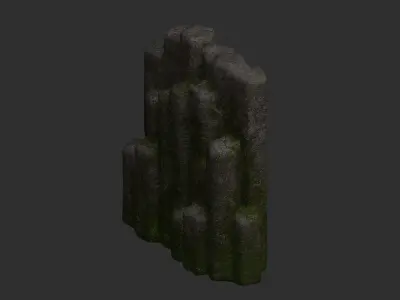 Cave Crystal 1 - Moss 1 Low-poly 3D model