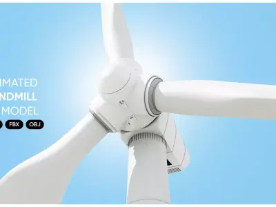 Animated Windmill 3D Model 3D model