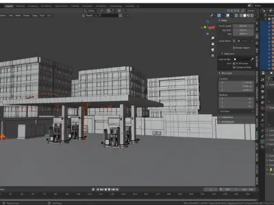 Gas Station Theme Environment 3D model