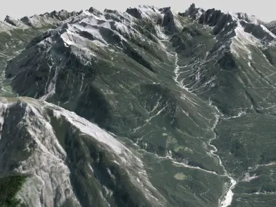 Mountain landscape Naturpark Karwendel Austria 3D model