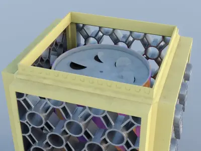 Old yellow lamp in rectangular shape Free low-poly 3D model