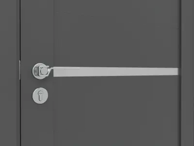 Modern Wooden Interior Door with Furniture 004 3D model