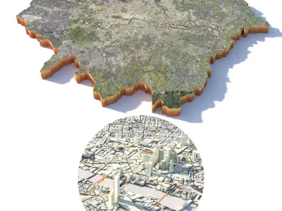 London City in UK 3D model
