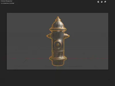 Fire Hydrant low poly Low-poly 3D model