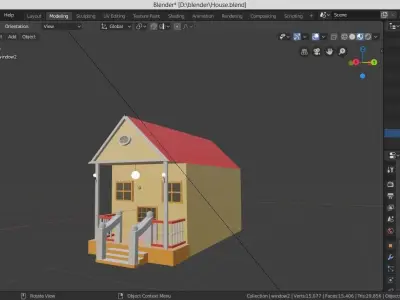 House with porch 3D print model