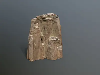 ancient Egyptian rocks with hieroglyphic  Low-poly 3D model