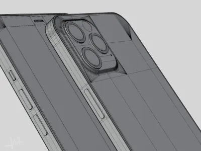 Apple iphone 12 Pro Max in all Official Colors  Low-poly 3D model