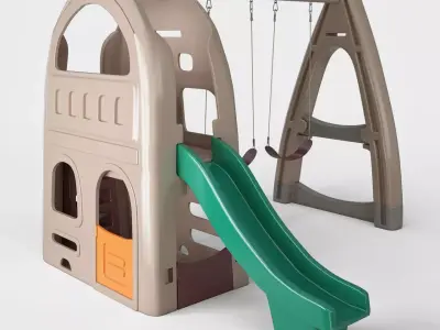 Playhouse Climber and Swing Set 3D model