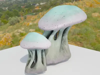 Alien mushroom Tree  Low-poly 3D model