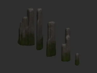 Rock 04 - Moss 1 Low-poly 3D model