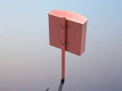 Lifebuoy On Holder  Low-poly 3D model