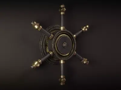 Wheel Lever Mechanism Low-poly 3D model