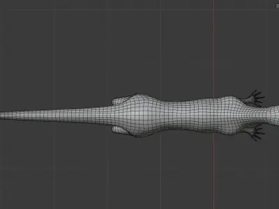 Beaked Ferret-Lizard Rigged Low-poly 3D model