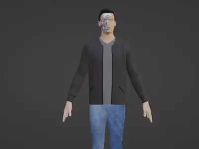 Cyber Character- Robot Man Low-poly 3D model order
