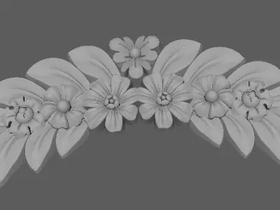 Central decor ornament for furniture 3D model 1095