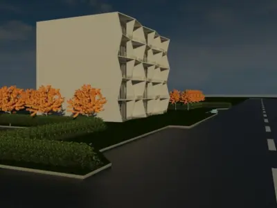 Unique Square Facade  3D model
