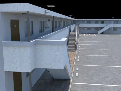 Classic Motel Low-poly 3D model