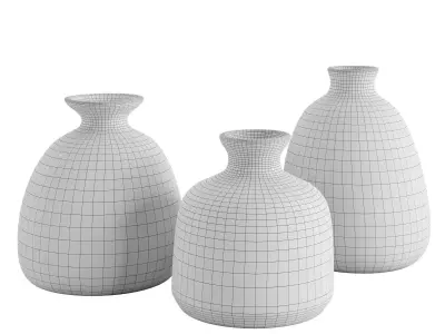 Artistic decorative ceramic vases 3D model