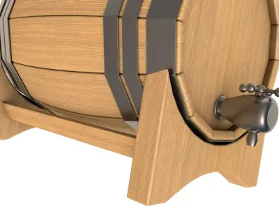 Wooden Barrel collection 3D model