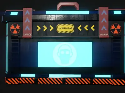 Crate sci-fi briefcase - Low-poly 3D model