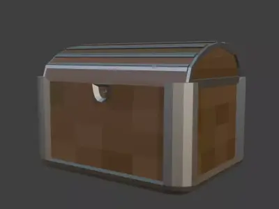 Stylized Low Poly Chest Game Ready Free low-poly 3D model