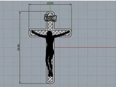 Jesus Christ cross pendant 121 3D print model