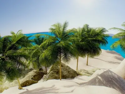 Beach Baked Scenario VR AR Ready Low-poly 3D model