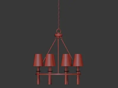 Baxter 8 light polished nickel chandelier 3D model