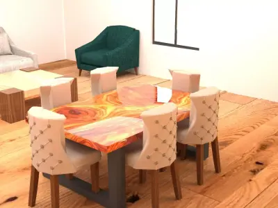Modern Living - Dining Room Interior 3D model