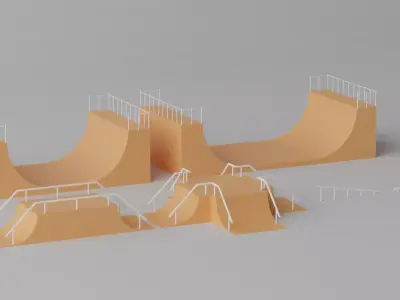 Cartoon Skate Park 3D model