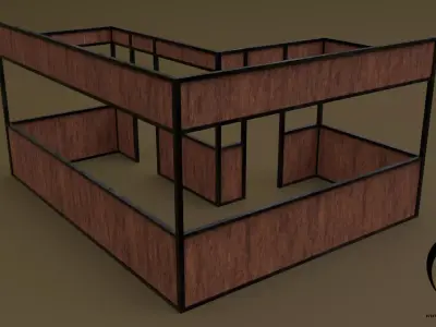 Stall stand 18 R Low-poly 3D model