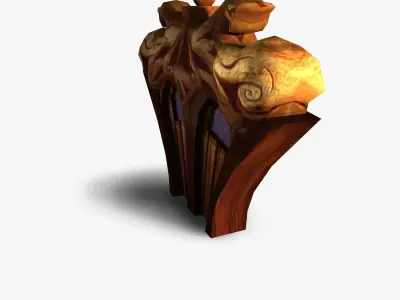 Door wooden box Low-poly 3D model