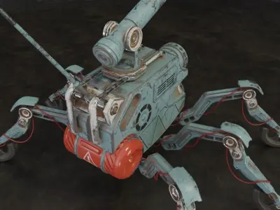 SpiderRobot Low-poly 3D model