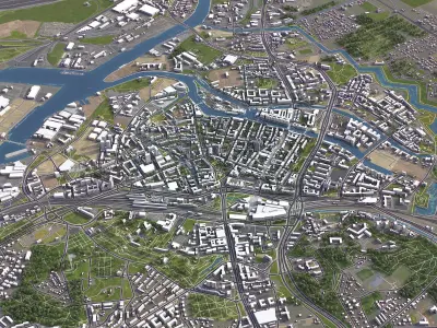 Gdansk - 3D City Model Low-poly 3D model