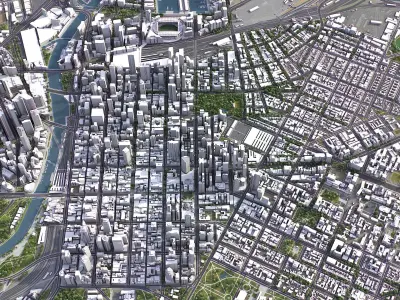 Melbourne Low-poly 3D model