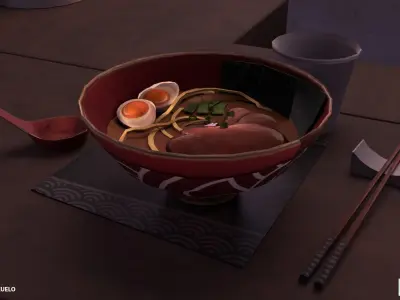 Ramen Cart  Low-poly 3D model