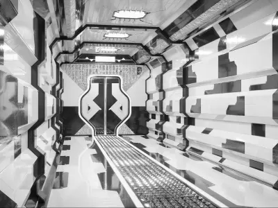 Sci Fi Corridor Main Deck Low-poly 3D model