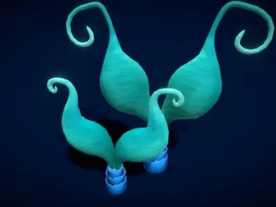 Cartoon Seaweed 8 Low-poly 3D model