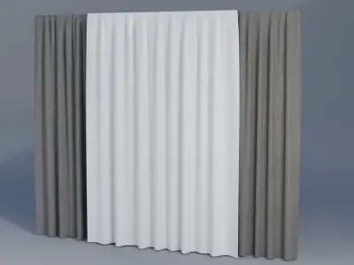 Curtain Low-poly 3D model 18
