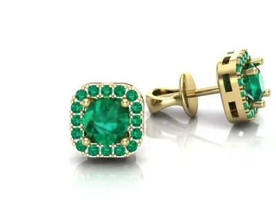 earrings with stones 3D print model